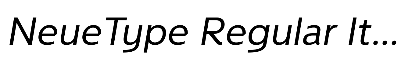 NeueType Regular Italic